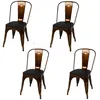 Image de Lot de 4 chaises vintage Liv H84 cm - DorÃ© et noir