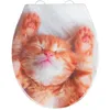 Image de Wenko Abattant WC Chaton - Bois - Blanc et orange