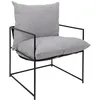 Image de Fauteuil tissu et mÃ©tal Ella - Gris et noir