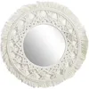 Image de Miroir rond bohème - Diam 55 Cm - Beige