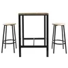 Image de Ensemble mange debout et 2 tabourets Kalo - Marron et noir