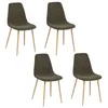 Image de Lot de 4 chaises Loka en tissu - Kaki