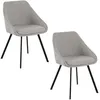 Image de Lot De 2 Fauteuils De Table Maxine En Tissu - Gris