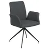 Image de Fauteuil de table Lou en tissu - Gris foncÃ©