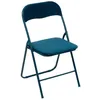 Image de Chaise pliante effet velours - Bleu