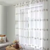 Image de Voilage BrodÃ© Horizontal Blanc Et Beige 140 X 240 Cm