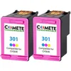 Image de COMETE - 301 - 2 Cartouches d'encre Compatibles HP - Couleur - Marque française