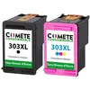 Image de COMETE - 303XL - 2 Cartouches d'encre Compatibles avec HP 303 XL - sans Niveau d'encre - Marque française
