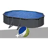 Image de Kit piscine acier gris anthracite GrÃ© Louko ovale 5,27 x 3,27 x 1,22 m + BÃ¢che Ã  bulles
