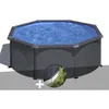 Image de Kit piscine acier gris anthracite GrÃ© Louko ronde 3,20 x 1,22 m + BÃ¢che d'hivernage