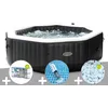Image de Kit spa gonflable Intex PureSpa Carbone octogonal Bulles et Jets 6 places + 12 filtres + 5 kg de sel + Aspirateur