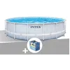 Image de Kit piscine tubulaire Intex Chevron ronde 4,88 x 1,22 m + BÃ¢che Ã  bulles
