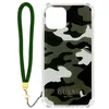 Image de Coque pour iPhone 12 et 12 Pro avec Dragonne Motif Camouflage Guess Vert