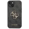 Image de Guess Coque arrière rigide pour iPhone 14 - 4G métal Logo Gris