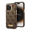 Image de Guess Coque en PU compatible Magsafe pour iPhone 14 Pro - marron