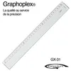 Image de Règle transparente 1 biseau + bosselage 30 cm - graphoplex