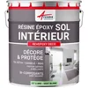 Image de Peinture Sol - RÃ©sine Epoxy : Peinture pour Sol salon, cuisine, salle de bains - Effet Miroir - REVEPOXY DECO Vert Blanc - RAL 6019 2.5 kg (jusqu'Ã  12.5 mÂ² en 2 couches)
