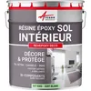 Image de Peinture Sol - RÃ©sine Epoxy : Peinture pour Sol salon, cuisine, salle de bains - Effet Miroir - REVEPOXY DECO Vert Blanc - RAL 6019 10 kg (jusqu'Ã  50 mÂ² en 2 couches)