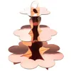 Image de PRÉSENTOIR 3 ÉTAGES EN CARTON ROSE GOLD 34CM