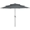 Image de Parasol Droit En Aluminium 3 Strates Inclinable Manivelle 300/6 Cm - Grey/Gris