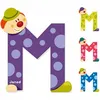 Image de Lettre décorative clown en bois - M