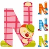 Image de Lettre décorative clown en bois - N