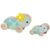 Image de Janod Set de jouet en bois 2 tortues à pousser Pure - Janod