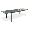 Image de Table De Jardin 10 Places En Aluminium Anthracite Et Plateau Verre