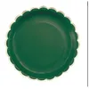 Image de Assiettes Festonnees 23cm Vert Jungle Et Or