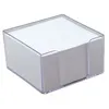 Image de Bloc mémo plexi 9x9x5 cm feuilles blanches