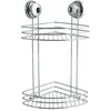 Image de Etagère d'angle de douche 2 niveaux à ventouses Métal Chromé - MSV