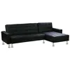 Image de CanapÃ© d'angle convertible et rÃ©versible Theo - 258 x 82/147 x 82 cm - 4 places - Noir