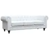 Image de CanapÃ© fixe Chesterfield "Aliza" - 208 x 82 x 70 cm - 3 places - Blanc