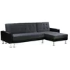 Image de CanapÃ© d'angle convertible et rÃ©versible "Theo" - 4 places - Noir / Gris