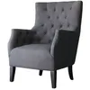 Image de Fauteuil Scandinave Tissu Duchesse - 76 x 83 x 100,5 cm - Gris