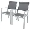 Image de Fauteuil Jardin Alu/TextilÃ¨ne Tropic - Phoenix - Gris FoncÃ© - Lot De 2