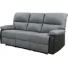 Image de CanapÃ© relax "Lincoln" - 197 x 89 x 103 cm - 3 places - Noir / Gris foncÃ©