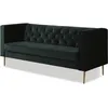 Image de CanapÃ© fixe en velours Bruce - 196 x 76 x 82 cm - 3 places - Vert foncÃ©