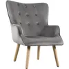 Image de Habitat et jardin Fauteuil Style Scandinave Velours Odense - 73 X 81 X 92.5 Cm - 1 Place - Gris