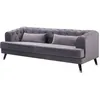 Image de CanapÃ© fixe en velours "Gloria" - 216 x 86 x 76 cm - 3 places - Gris