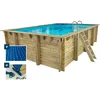 Image de Habitat et jardin Piscine bois rectangle " Panama "- 6.20 x 4.10 x 1.45 m + Bâche à bulles 180 µ - Bâche hiver 280 g/m² +