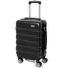 Image de Todeco Todeco Valise Cabine 56cm, Rigide e Légère ABS+PC Valise à Main légère avec Coque Rigide, Valise de Voyage, avec 4 Doubles Roues, 56x36x22cm, Noir