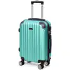 Image de Todeco Todeco Valise Cabine 55cm, Valise à Main légère avec Coque Rigide, Valise de Voyage, Rigide e Légère ABS, avec 4 Doubles Roues, Vert Pin Clair