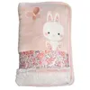 Image de DOMIVA Protege carnet de santé Lapinou - Coton/Polyester - Fermeture zip - Rose - 15 x 26 cm