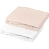 Image de Domiva Lot 2 Draps Housse - 70 X 140 Cm - Jersey - Blanc/Nude