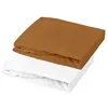 Image de Lot 1 alese + 1 drap housse - 60 x 120 cm - Blanc / Caramel
