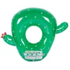 Image de BouÃ©e Gonflable Ronde Xxl Pour Piscine & Plage Ultra Confort, Flotteur Deluxe - Cactus Ã130cm - Vert