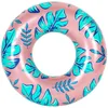 Image de BouÃ©e Gonflable Ronde Xxl Pour Piscine & Plage Ultra Confort, Flotteur Deluxe - Plantes Tropicales Ã108cm - Rose