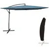 Image de Happy Garden Parasol Déporté Molokai Carré 2,7x2,7m Bleu Gris + Housse