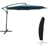 Image de Happy Garden Parasol Déporté Oahu Rond 3,50m De Diamètre Bleu Gris + Housse